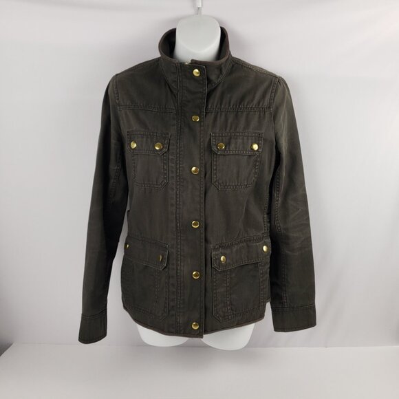 J. Crew Jackets & Blazers - J Crew XS Army Olive Green Boyfriend Field Jacket Adjustable Womens Zipper Coat